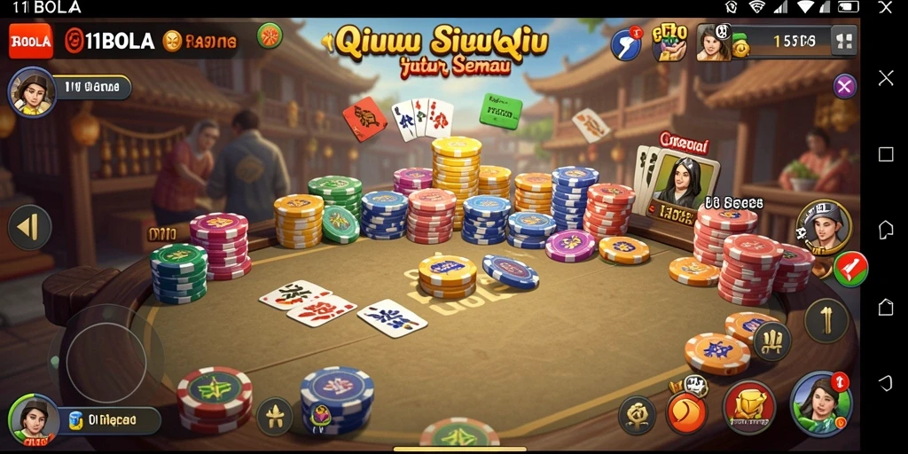 Gameplay QiuQiu yang seru dan kompetitif di 11BOLA.