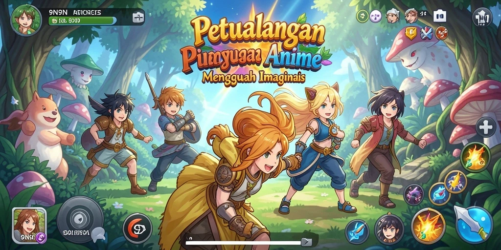 Tampilan gameplay menarik dari 9N9N dengan karakter Anime yang hidup.